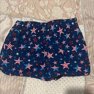 Patriotic Star Kids Shorts - Navy and Red